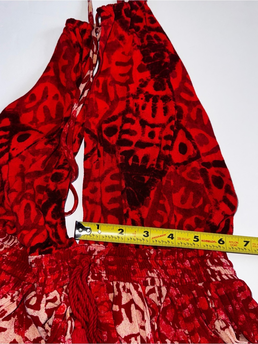 Free People Red Printed Halter Backless Mini Dress - Picture 7 of 11